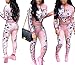 Women's Floral Jacket + Pants 2 Piece Set Tracksuit Sports Joggers Suit Pink L