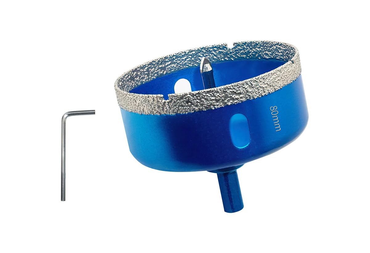 Teronbeta Diamond Hole Saw 80mm with Pilot Center Drill Bit, Vacuum Brazed Diamond Core Hole Cutter for Tile, Porcelain, Glass, Ceramic, Marble โ image 1
