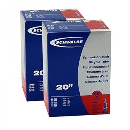 2x Schwalbe Fahrrad Schlauch 20 Zoll SV6 20x1.5/1.75 28-40/406 NR.6 SV