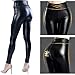 Ginasy Sexy Women's Black Faux Leather Pants Elastic High Waisted Thick Leggings