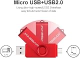 WANSENDA S100 64GB Red OTG USB Flash Drive 2.0 for Android Phone Tablet PC Mac view 3