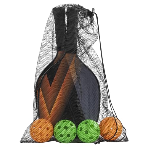 Idena Pickleball Set mit 2 Paddle Schlägern, 2 Indoor Bällen und 2 Outdoor Bällen, inkl. Aufbewahrungsnetz thumbnail 2