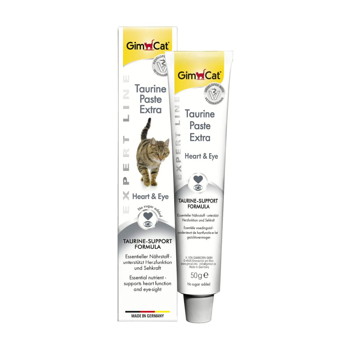 GimCat EXPERT LINE Taurine Paste Extra - This functional cat snack boosts heart function and vision - 1 tube (1 x 50 g)