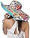 FakeFace Women's Anti-UV Sun Protective Wide Brim Reversible Sun Hat Floppy Fold Beach Hat Cap UPF 50 Blue One Size