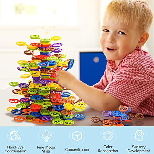 StackaRainbowTree Plastic Stacking Blocks 70 Piece, Balance Game
