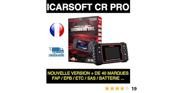 Icarsoft CR Pro - Maleta de diagnóstico para coche, multimarca OBD2 100% francesa