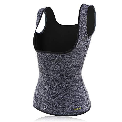 Neoprene Sauna Suit Tank Top Vest, Slimerence, Waist Cinchers Corset Waist Slimming Belt Corset Bustier Waist Trimmer Belt Body Shaper and Weight Loss Grey S