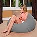 Posh Beanbags Big Comfy Bean Bag Chair: Posh Large Beanbag Chairs with Removable Cover for Kids, Teens and Adults - Polyester Cloth Puff Sack Lounger Furniture for All Ages - 27 Inch - Solid Gray