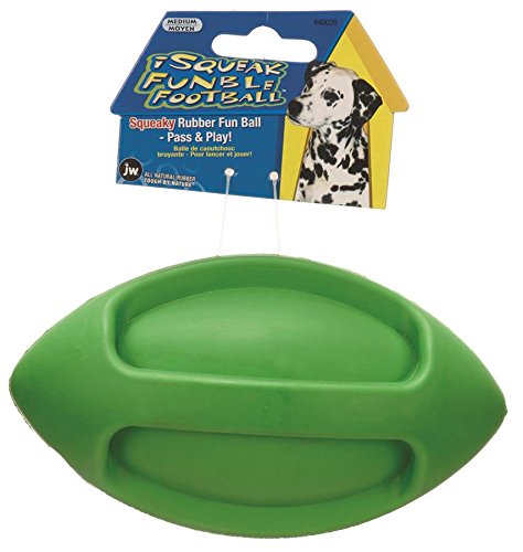 JW Pet Company iSqueak Funble Football Dog Toy, Medium (Colors Vary)