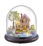 Cuteroom DIY Mini Glassball Wooden Dollhouse Miniature Kit with LED Idea Gift Travel world Series--Spring