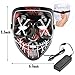 Ylovetoys Halloween Mask LED Light Up Purge Mask for Festival Novelty and Creepy Cosplay Costume with 3 Modes Blue