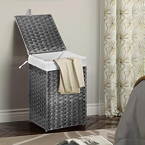 Greenstell Laundry Hamper with Lid, 60L Clothes Hamper with 2 Removable