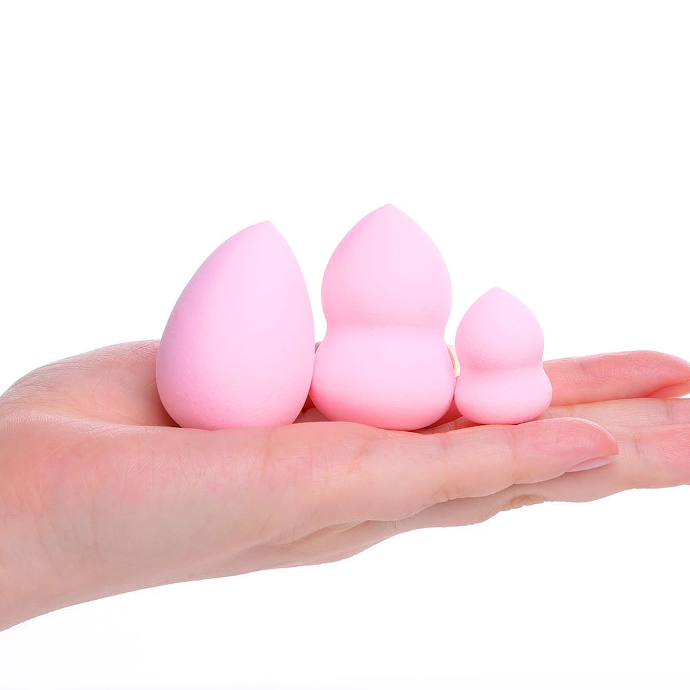 Lameila Makeup Sponge Blending Powder Puff Beauty Sponge Egg Shaped for Liquids Concealer Cream - Set of 3 Make Up Sponge (2Normal+1Small)