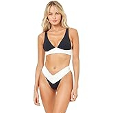 L*Space Harley Bikini Top for Women, Two-Piece Swim Featuring Medium Coverage, Plunge Neckline, Tie Back & Wide Straps