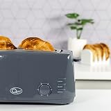 Quest 4 Slice Toaster Grey Extra Wide Long Slots 6 Settings Defrost Reheat view 7