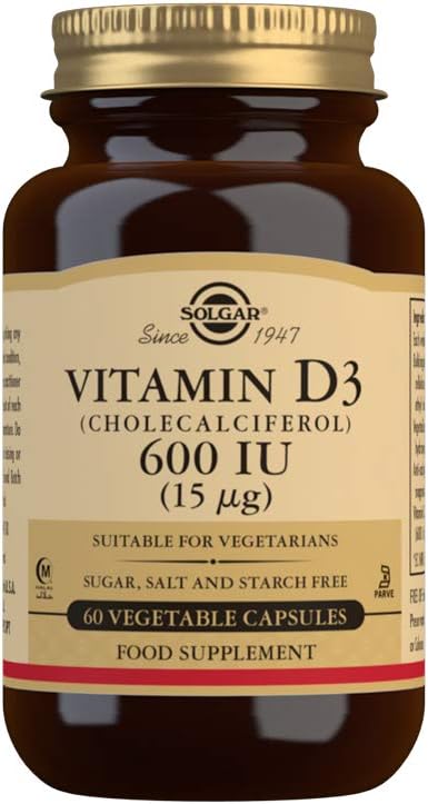Solgar Vitamin D3 (Cholecalciferol) 600 IU (15 µg) Vegetable Capsules, Food Supplement, Pack of 60 - Image 4