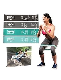 MVN - Juego de bandas de resistencia para ejercicios, guías impresas en bandas de bucle para tonificar las piernas, el núcleo del culo y los brazos, pilates, yoga, fitness, rehabilitación, terapia física