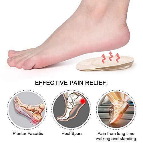 Beautulip Gel Heel Cup Leg Length Discrepancy Heel Cushion Shock Absorb Ankle Pain Sever's