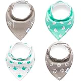 Baby Bandana Drool Bibs for Drooling and Teething - Hypoallergenic, Soft and Absorbent - 4 pack Bandana Bib Set for Boys and Girls by Bantik