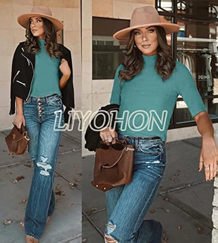 turquoise mock turtleneck
