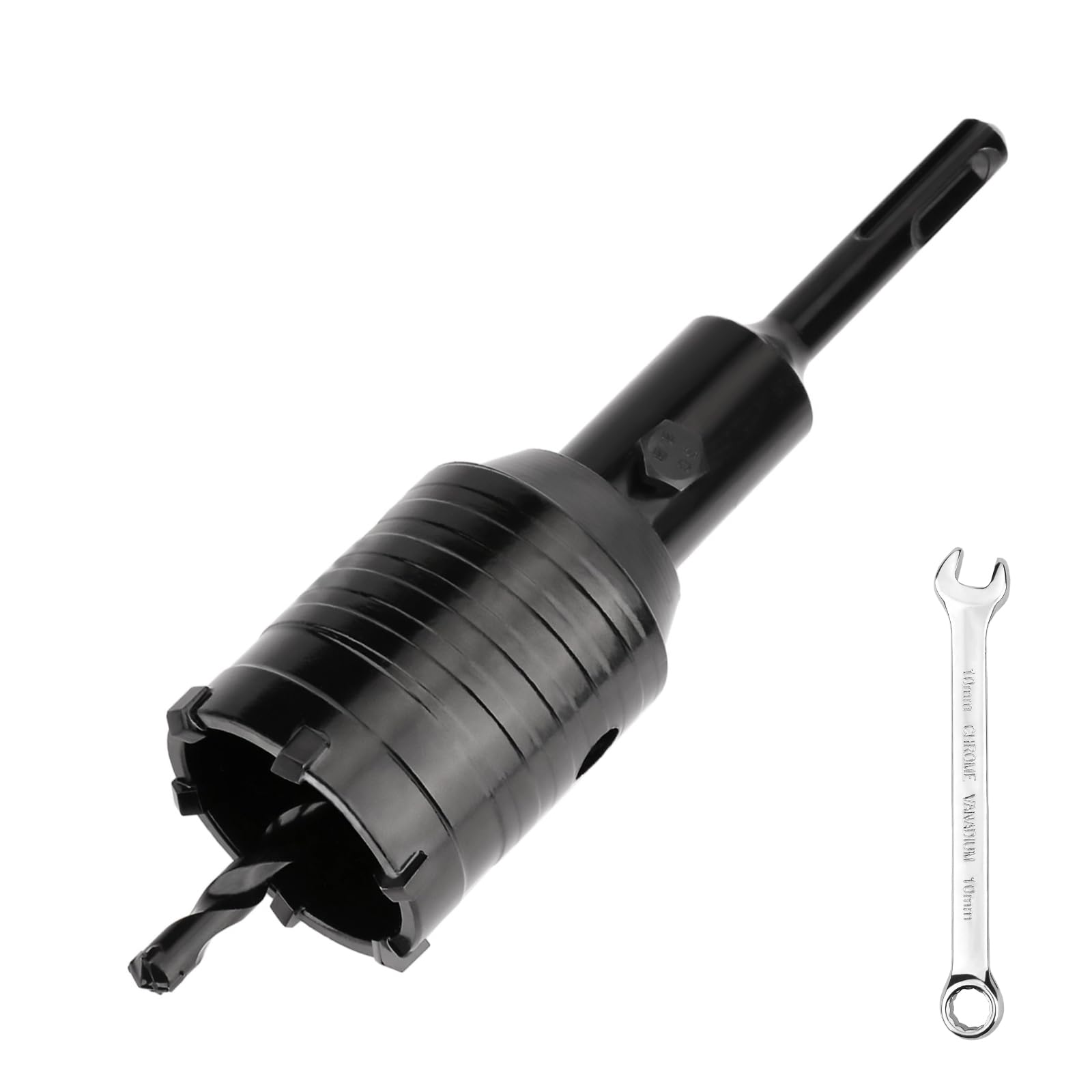 hsawbit 51mm Concrete Hole Cutter Core Drill Bit with 110mm SDS Plus Shank Connecting Rod, Masonry Hole Saw Tungsten Carbide Teeth for Concrete Cement Brick Wall Stone