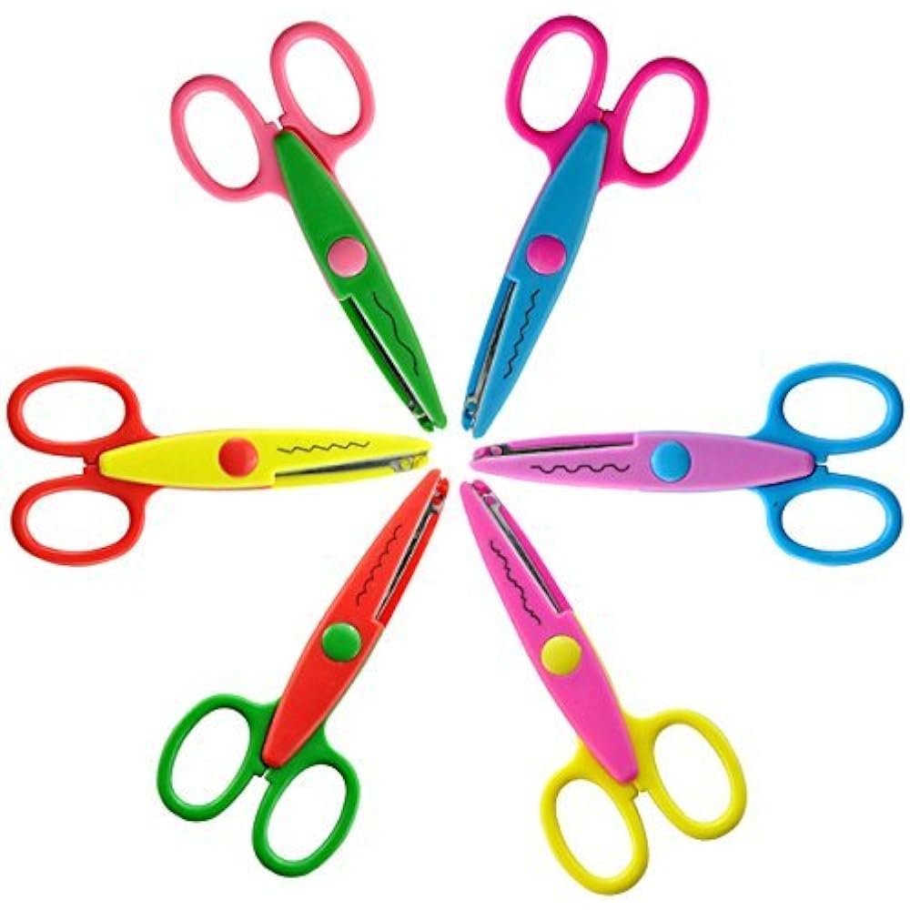6 Colorful Decorative Paper Edge Scissor Set, Great For Teachers