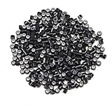 Neitsi® 5mm Silicone Lined Micro Rings Links Beads Linkies for I Bonded Tipped Hair Extensions (1000pcs, Black)