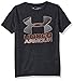Under Armour Boys' Hybrid Big Logo T-Shirt,Anthracite /Magma Orange, Youth Large