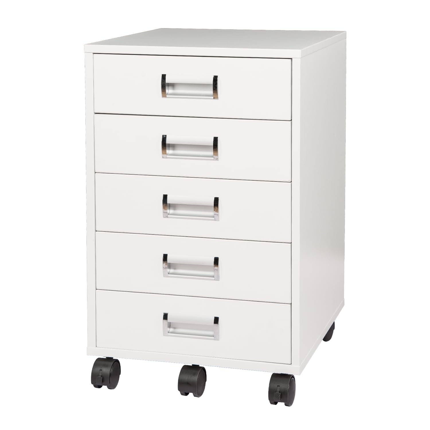 Photo 1 of TOPSKY 5 Drawer Mobile Cabinet Fully Assembled Except Casters Built-in Handle (White)