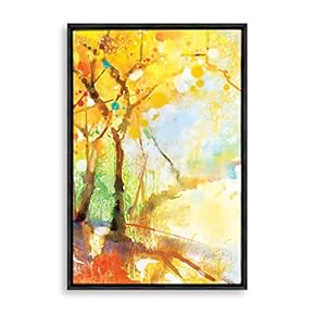 Framed Canvas Wall Art for Living Room, Bedroom Beautiful Gold Forest Canvas Prints for Home Decoration Ready to Hanging - 16x24 inches