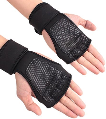 YHBracer Non Slip Palm Weightlifting Gloves Cross Training Gloves Wrist Wrap, 1Pair (l)