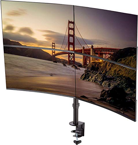 AVLT-Power Quad 32″ Monitor Desk Stand – Mount Four 17.6 lbs Computer Monitors on 4 Articulating Adjustable Arms – Organize Your Work Surface with Ergonomic Viewing Angle VESA Monitor Mount