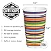 Ilyapa 50 Pack - 12 oz Disposable Coffee Cups with Lids - To Go Hot Coffee Cup, Insulated & Recyclable Striped Multicolor Ripple Paper Travel Cups