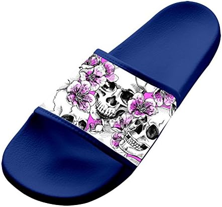 Casual Slippers Antiskid Shower Couple Flip-flop Cool Skull Shoes Outdoor Flat Sandals Adult 7 D(M) US