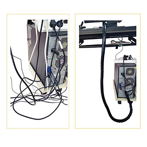 78Inch Cable Sleeve, 0.8" Diameter Flexible Cord Bundler Wire Organizer, Wrap Cable Management System for PC TV Computer Cinema, Black