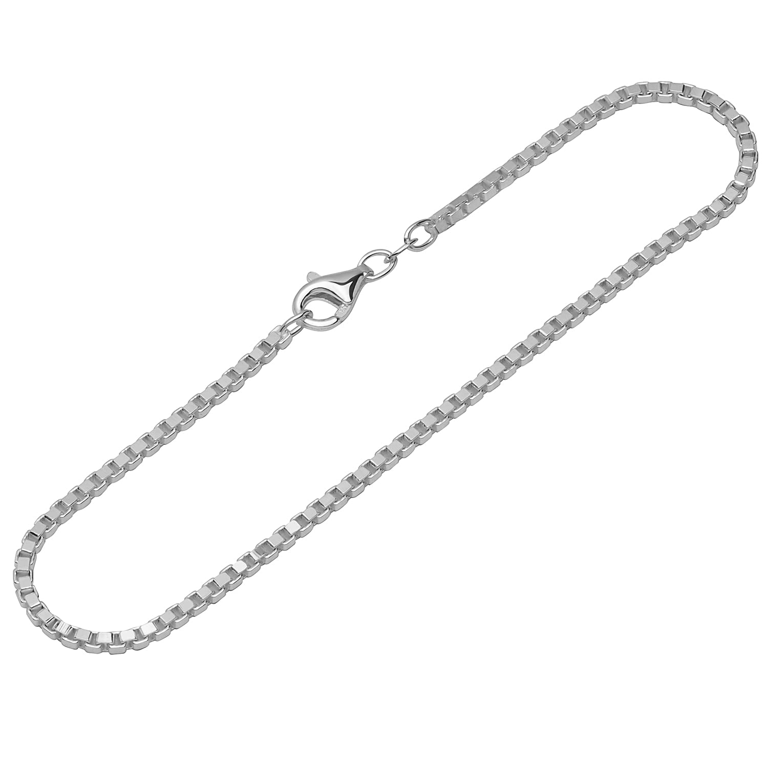 NKlaus bracelet 925 Sterling Silver 20cm Venetian chain diamond ladies design bracelet fine 12487