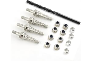 RCJTCQX #45 Steel Shock Standoff Set Upgrade Parts for 1/7 Arrma 6S Big Rock Felony Fireteam Infraction Mojave 6S,1/8 Kraton Notorious Outcast Talion Typhon 6S RC Car,Replace #ARA330703(Silver