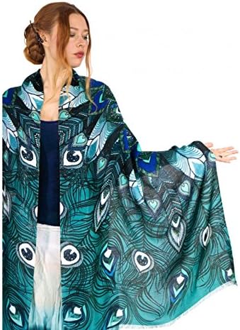Bird feathers Hand Painted & Printed Pure Cotton Shawl Scarf