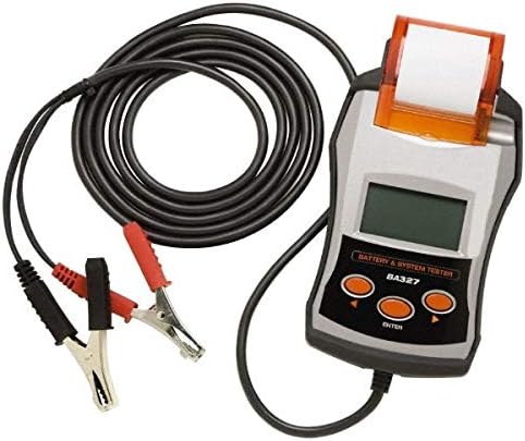 6 to 24 Volt, 10" Long Cable, 40-2000 CCA, Automotive Digital Battery & System Tester with Integrated Printer pack of 2