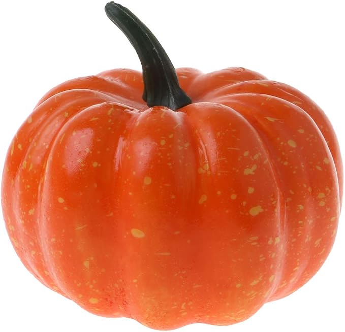8 Mini Citrouilles Artificielles Hillylolly - Décoration Halloween 4.5cm En Mousse Orange