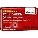 Walgreens Wal-Phed PE Nasal Decongestant Tablets, 18 ea