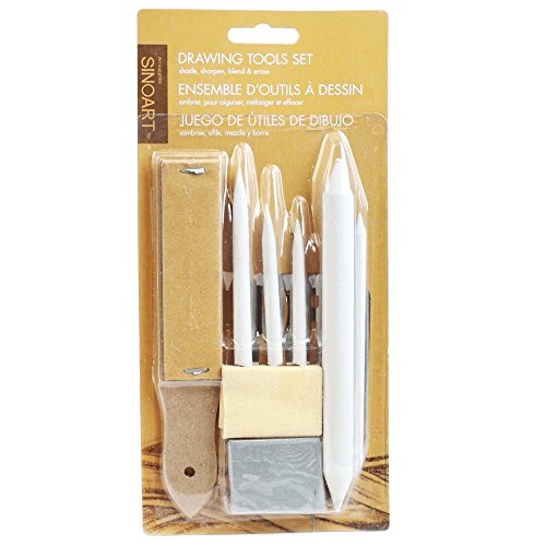 Kit De Desenho Lápis Esfuminho Lixa Limpa Tipo Drawing Tools