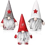 3 Pieces Christmas Gnome Mini Plush Handmade Santa Cloth Doll Snowman Xmas Figurines Toy Birthday Present for Home Christmas Holiday Decoration（Santa Gnome Plush）