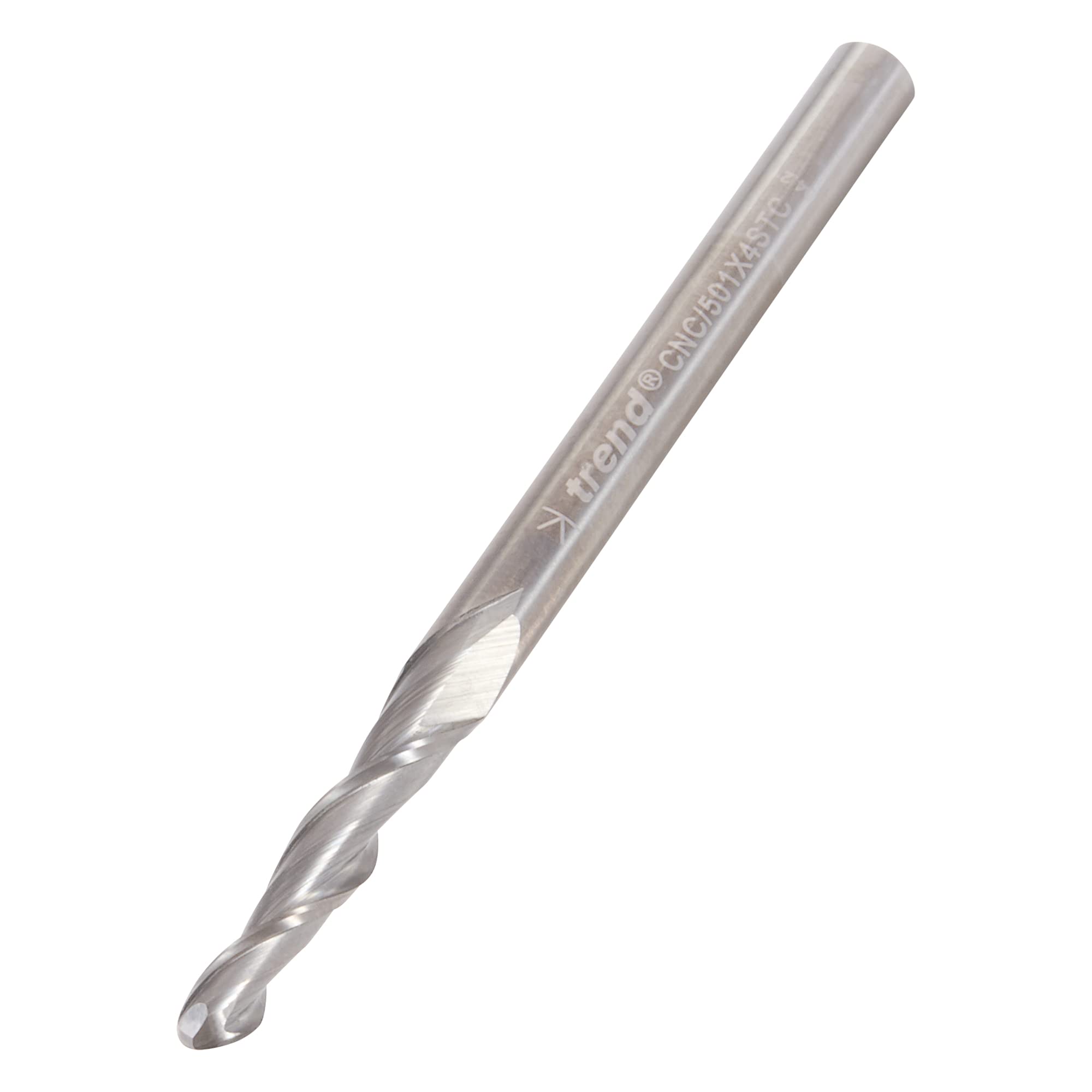 Trend CNC Tapered Ball Router Cutter, 4mm Shank, 1.5mm Radius and 20.5mm Cut Length, Solid Tungsten Carbide, CNC/501X4STC