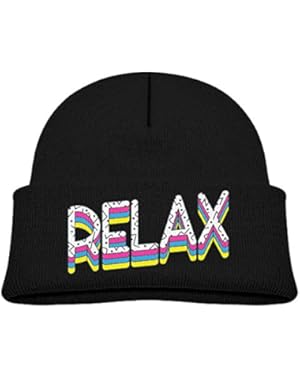 Kids Humor Relax and Enjoy colorful Grphic Casual Flexible Winter Knit Hats/Ski Cap/Beanie/Skully Hat Cap