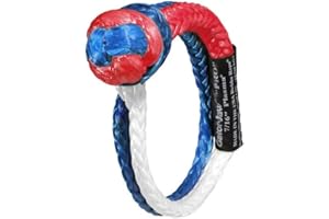 Bubba Rope 176745 PRO PATRIOT 7/16 Synthetic Soft Shackle Gator Jaw Pro Breaking Strength of 52300 lb with UHMPE Plasma in Re