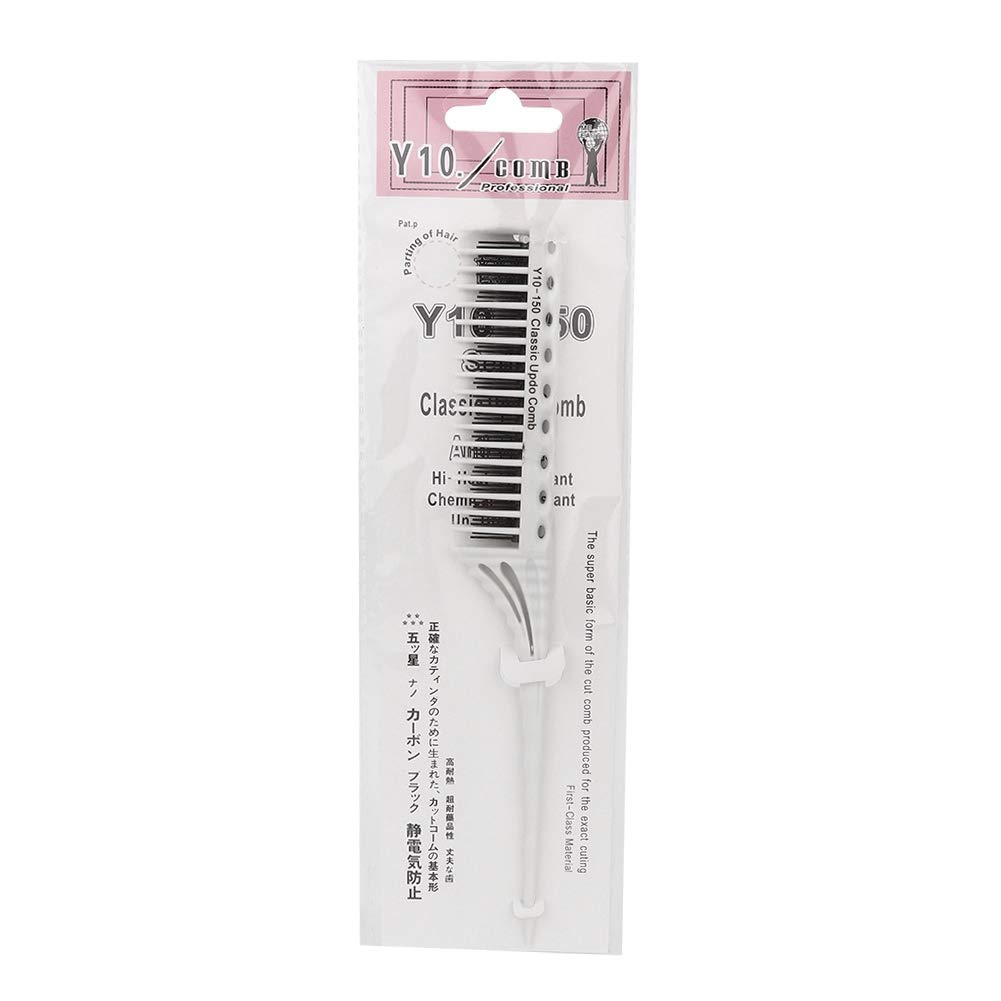 Teasing Comb, 3 Rows of Teeth Tail Comb for Volume and Styling Precision(White)