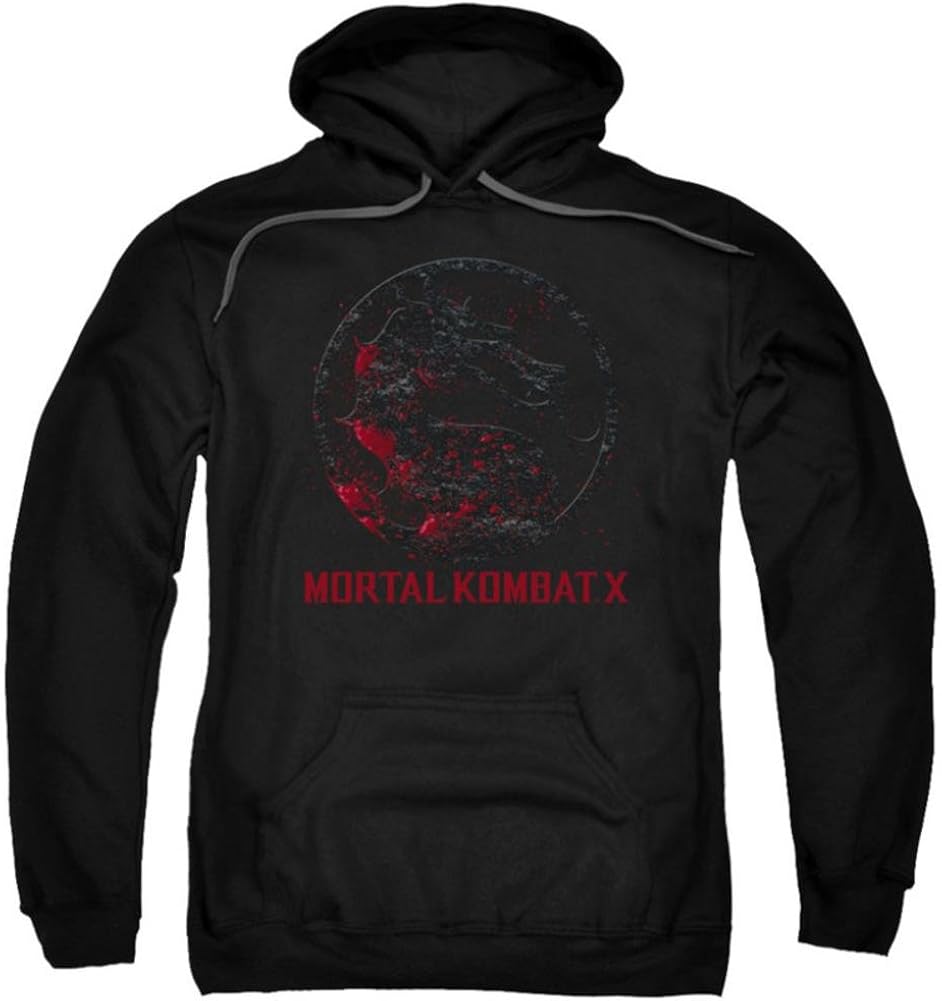 Mortal Kombat X Adult Pullover Hoodie Bloody Logo Clothing