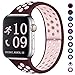 Zekapu Compatible with Watch Band 38mm 40mm, for Women Men, M/L, Breathable Silicone Sport Replacement Band Compatible with iWatch Series 5/4/3/2/1, Wine Red/Pink