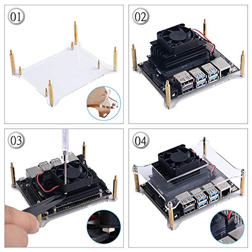 NVIDIA Jetson Nano 4GB 金属ケース／書籍付き Mua GeeekPi Jetson Nanoケース（Jetson Nano B01およびA02